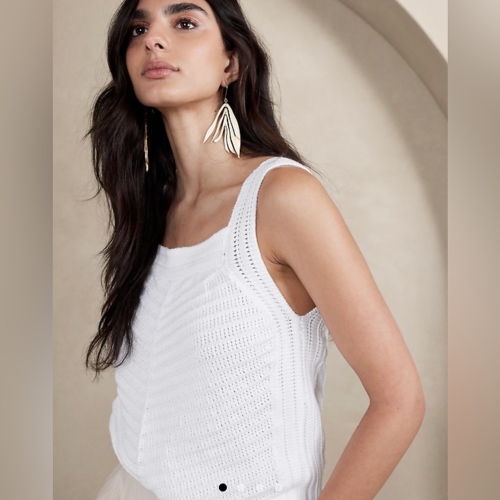 NWOT Banana Republic Brienna Cotton Sweater Tank, size M, white